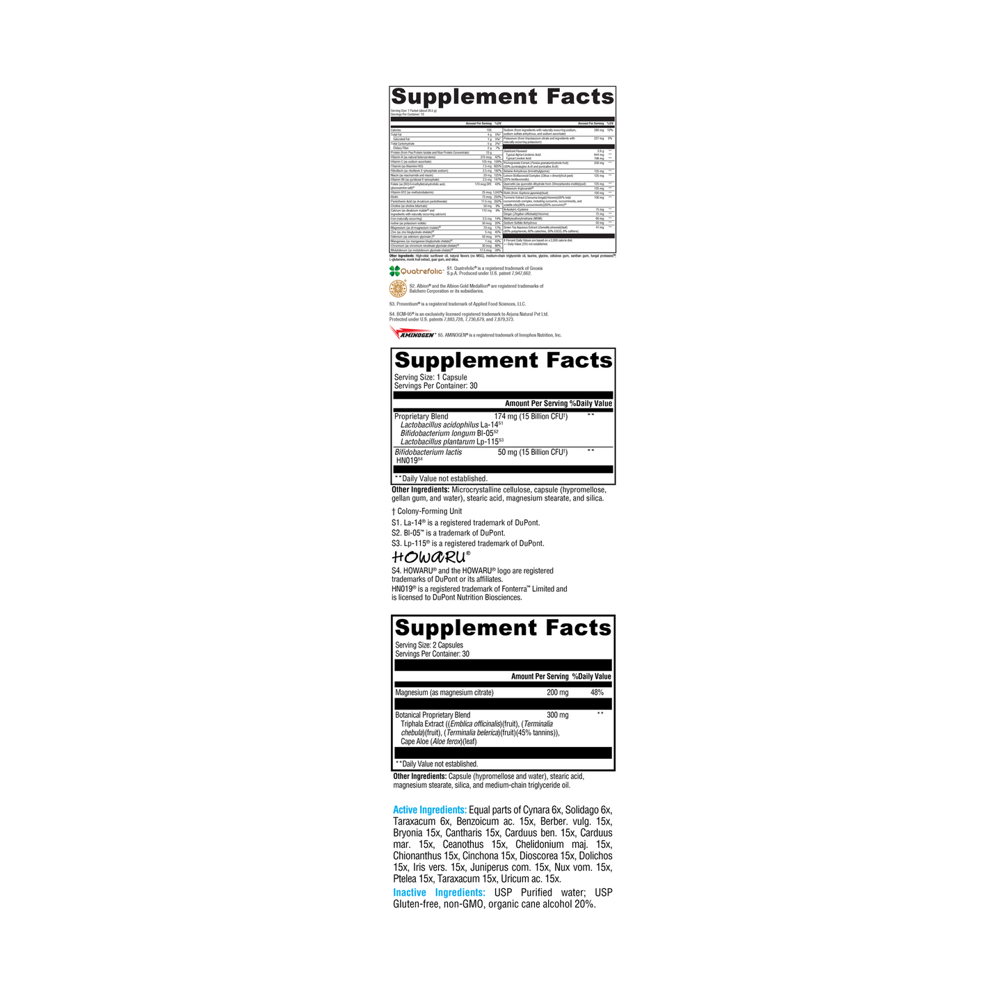 Explore the supplement facts label for XYMOGEN®'s 6 Day Detox Micro Kit, showcasing the active and inactive ingredients, serving size, and comprehensive nutritional details of two potent herbal supplements crafted for cleanse and detoxification. These gluten-free, non-GMO formulas are perfect for a complete 6-day detox.