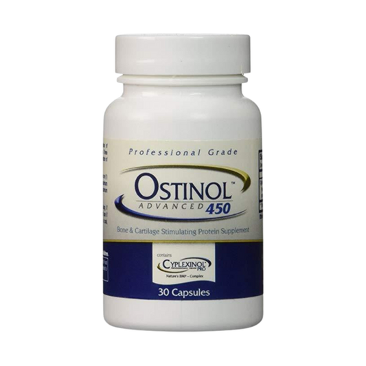 A bottle of Ostinol Advanced 450 | 30 count by ZyCal Bioceuticals.