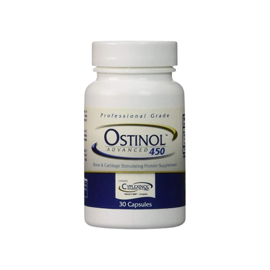 A bottle of Ostinol Advanced 450 | 30 count by ZyCal Bioceuticals.