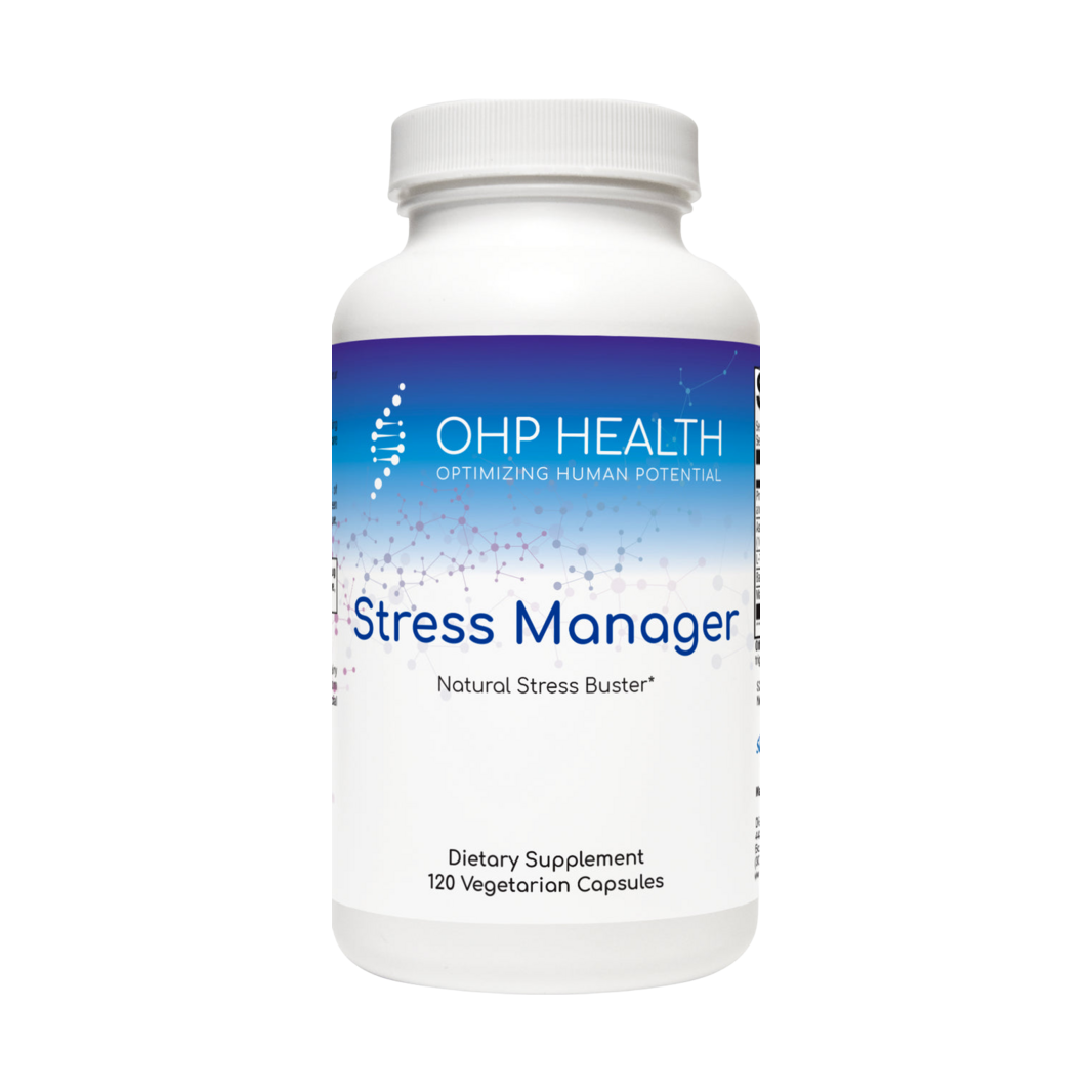 Stress Manager | 120 Caps by OHP Health, a longevity supplement.