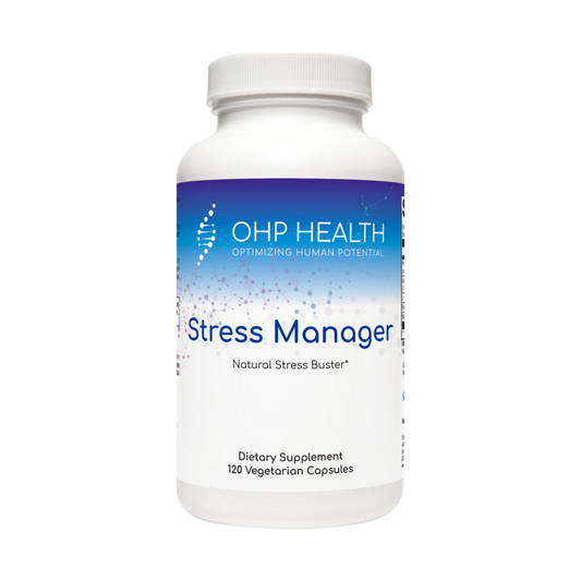 Stress Manager | 120 Caps by OHP Health, a longevity supplement.