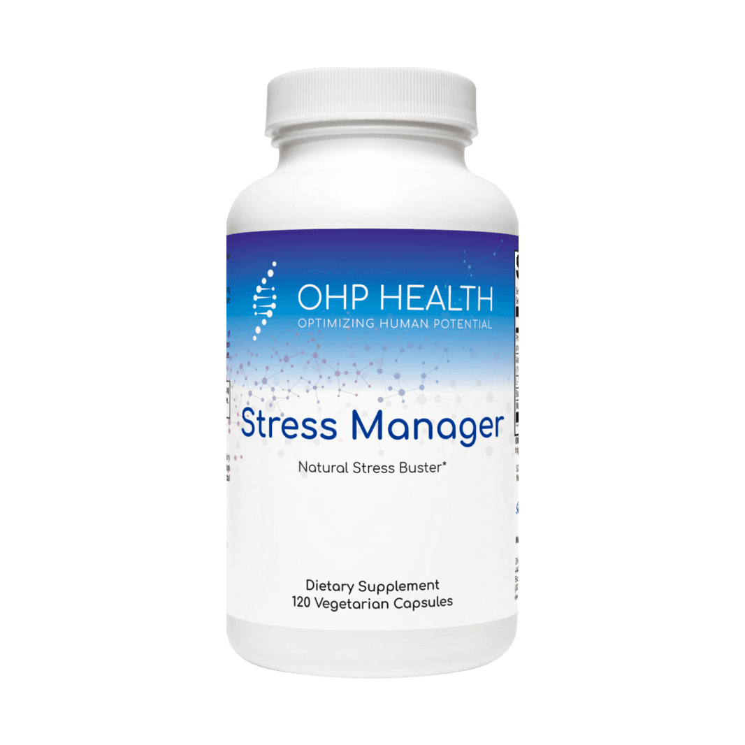 Stress Manager | 120 Caps by OHP Health, a longevity supplement.