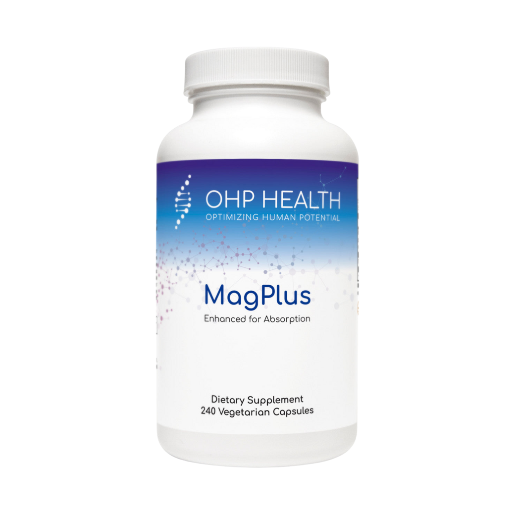 A bottle of OHP Health's MagPlus | 240 count.