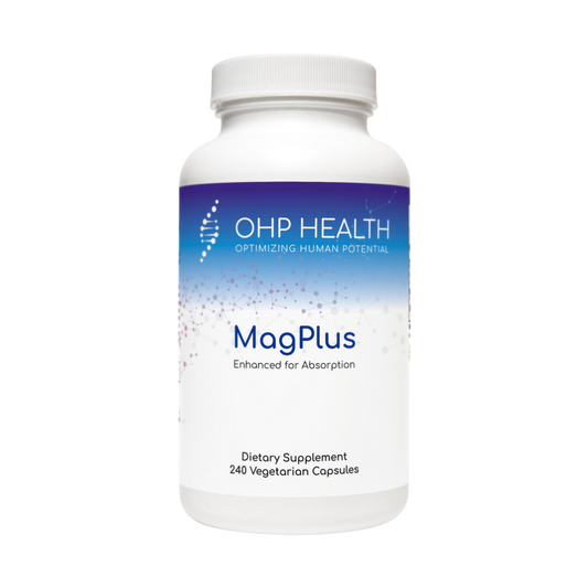 A bottle of OHP Health's MagPlus | 240 count.