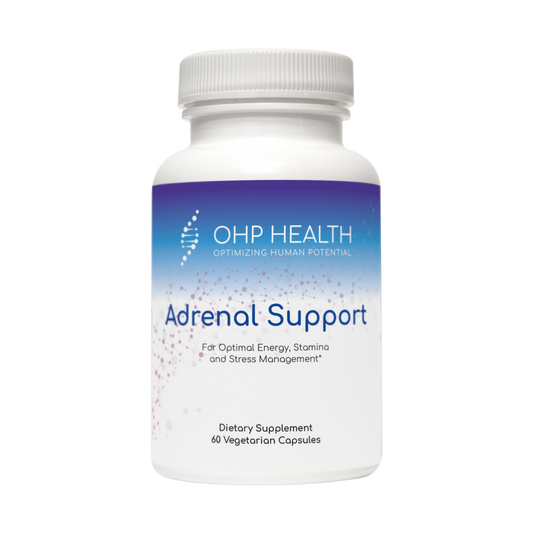 A bottle of Adrenal Support | 60 count from OHP Health.