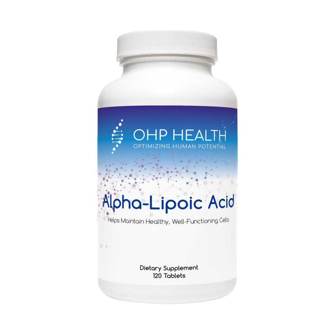 A bottle of Alpha-Lipoic Acid | 120 caps by OHP Health.