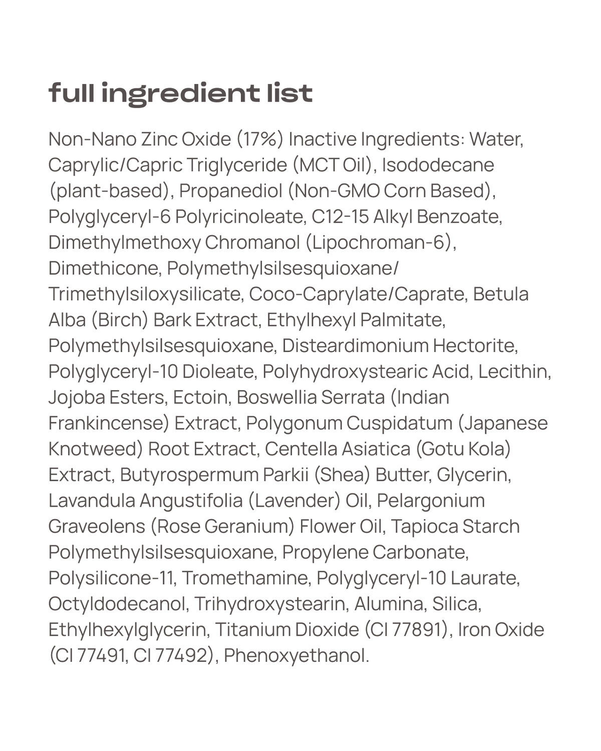 Young Goose Bio-Shield SPF 40 key ingredients and benefits