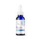 A Biocidin® Broad-Spectrum Liquid Formula glass bottle by OHP Health, in blue color, enhanced with organic ingredients for gut health, featuring a white label and dropper cap.