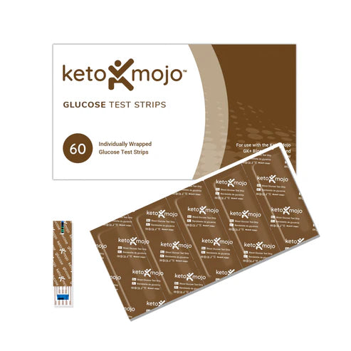 OHP Health Glucose Test Strips (60 pack) includes individually wrapped strips—one shown unwrapped—compatible with any blood sugar monitor. Convenient packaging ensures quick and accurate glucose results every time.