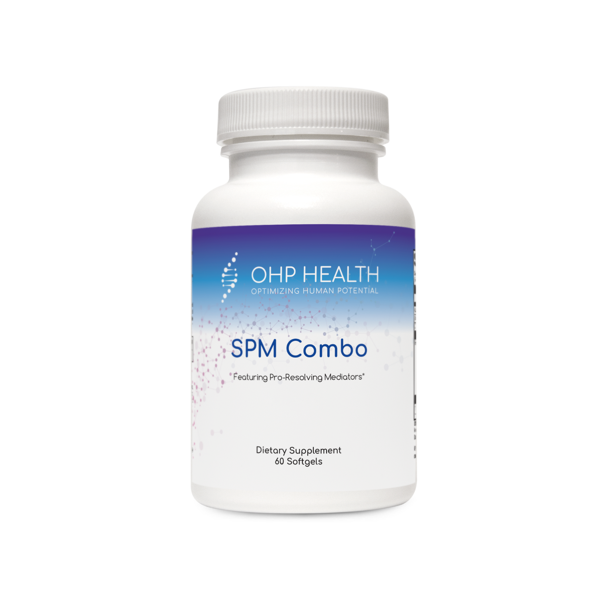 Bottle of SPM Combo Dietary Supplement Featuring Pro-resolving Mediators  60 softgels