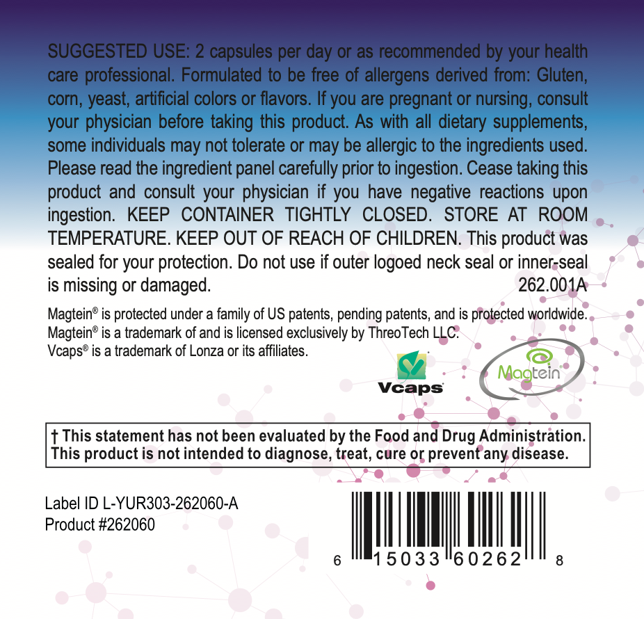 Packaging for MindMag by OHP Health provides directions, a list of ingredients, and a disclaimer. It features Magtein®, recognized for improving brain function and cognitive health. Marketing contacts and a barcode are included for your convenience.