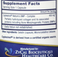 Close-up of a supplement facts label for Ostinol Advanced 450, featuring ingredients such as hydrolyzed collagen and microcrystalline cellulose. Manufactured by ZyCal Bioceuticals, this supplement supports joint discomfort relief and promotes new bone tissue development.