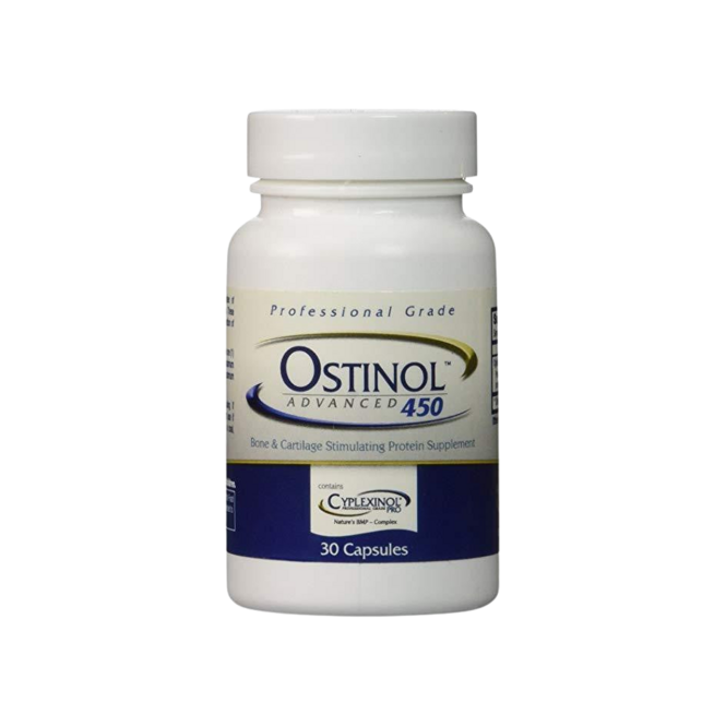 A bottle of Ostinol Advanced 450 | 30 count by ZyCal Bioceuticals.