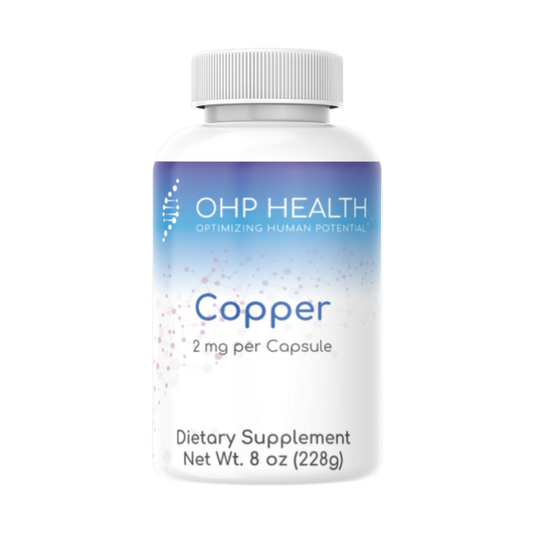 Copper (glycinate) capsules from OHP Health.