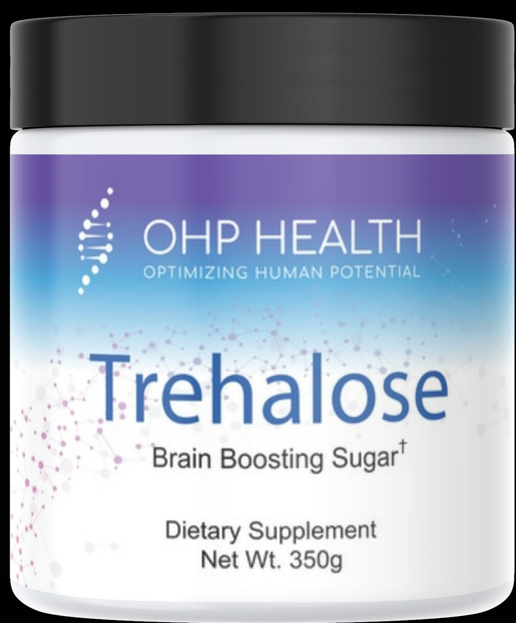OHP Pharmaceutical-Grade Trehalose Sweetener †

Trehalose is a sugar made up of two glucose molecules connected by a dissarcharide band. Unlike many other sweeteners, trehalose does not result in a glycemic impact and has anti-oxidant and brain-boosting properties.

Trehalose is unique in its ability to cross the blood brain barrier and pass through the cell membrane into the cell. As a result, it has neurotrophic impacts on brain health and brain protection. Furthermore, its permeability through the cell m
