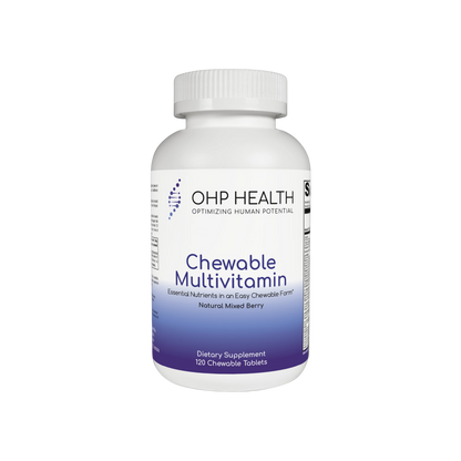 A bottle of Chewable Multivitamin | 120 count OHP Health.
