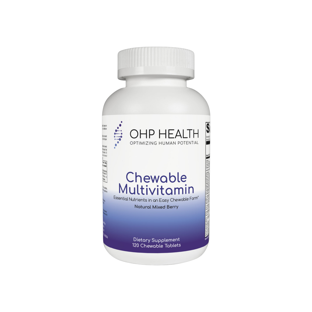 A bottle of Chewable Multivitamin | 120 count OHP Health.