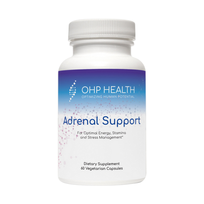 A bottle of Adrenal Support | 60 count from OHP Health.