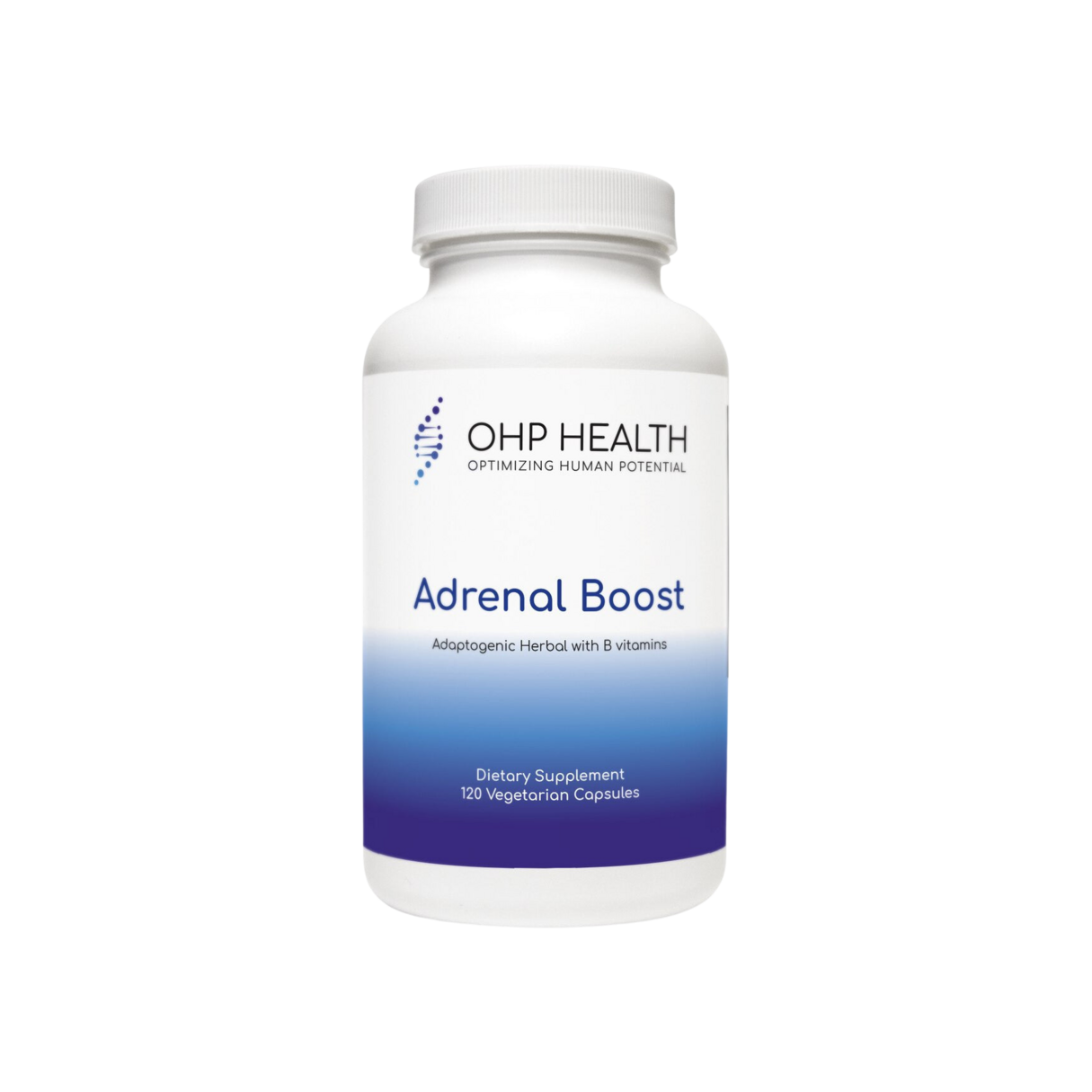 A bottle of Adrenal Boost | 120 count from OHP Health.