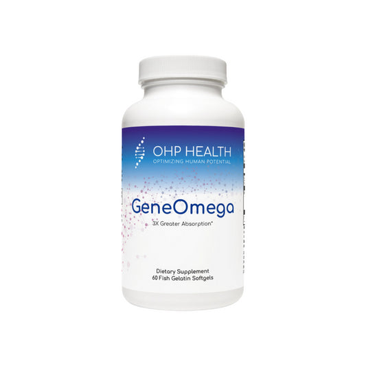 The GeneOmega family of formulas feature MaxSimil® monoglyceride fish oil that has a three times greater EPA+DHA absorption rate than an equivalent dose of other leading fish oils. Through the use of MaxSimil patented lipid absorption enhancement technology (PLATform), the fish oil is absorption-ready and can be directly assimilated in the intestinal tract for maximum benefit.*