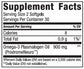 Prodrome Omega 3 fatty acid supplement label.